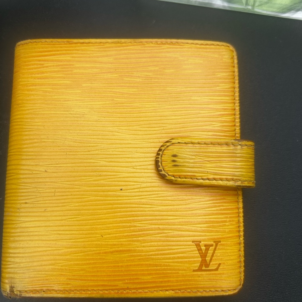 Louis Vuitton Mustard Yellow Textured Wallet